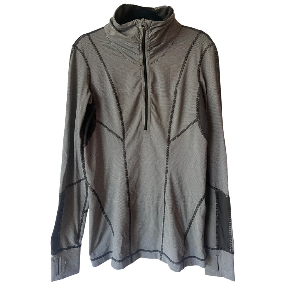 Lululemon Athletica Women's Hyper Striped Quarter Zip Athletic Top 10